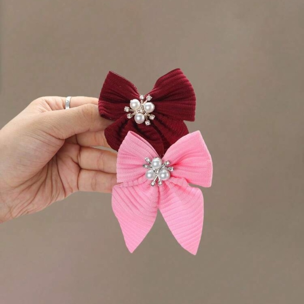 16 Pairs of Hair Ties with Imitation Pearls | Pack of 32 Fabric Tweezers New - Picture 4 of 10